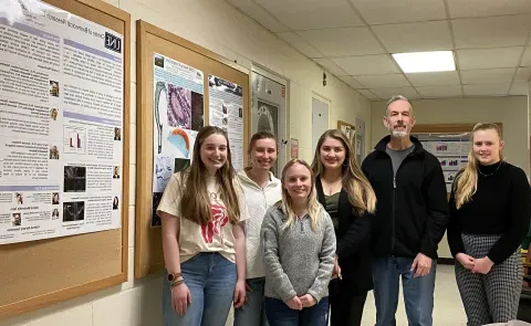 Glenn Stevenson, second from the left and his student researchers